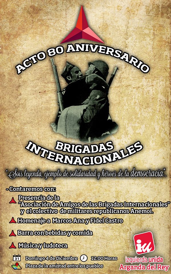80 Aniversario Brigadas Internacionales Cartel
